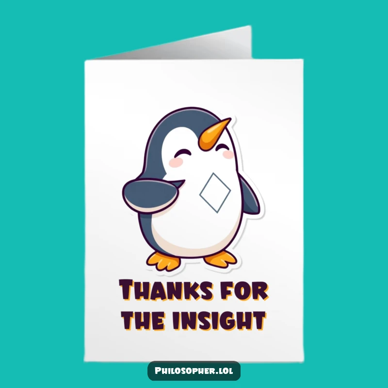 Free Printable Thank You Card: Penguin's Puzzle, Funny Downloadable Gift!