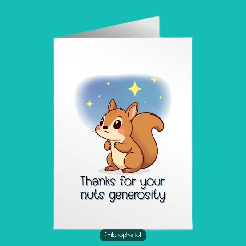 Free Printable Thank You Card: Squirrel's Starry Gratitude - Funny Downloadable Gift