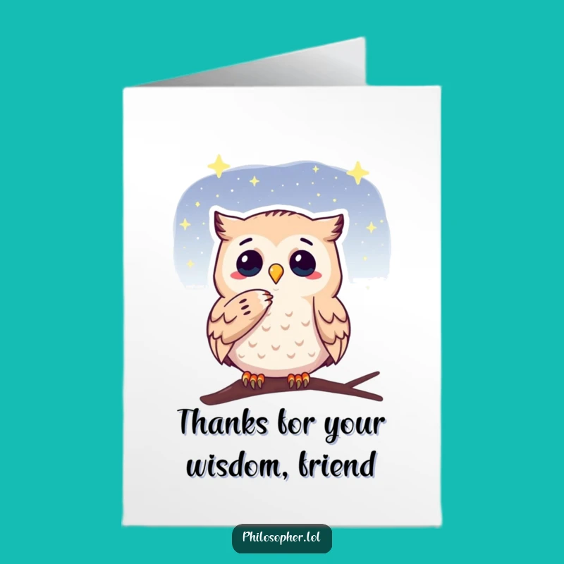 Free Printable Thank You Card: Wise Owl for a Reflective, Funny Downloadable Message
