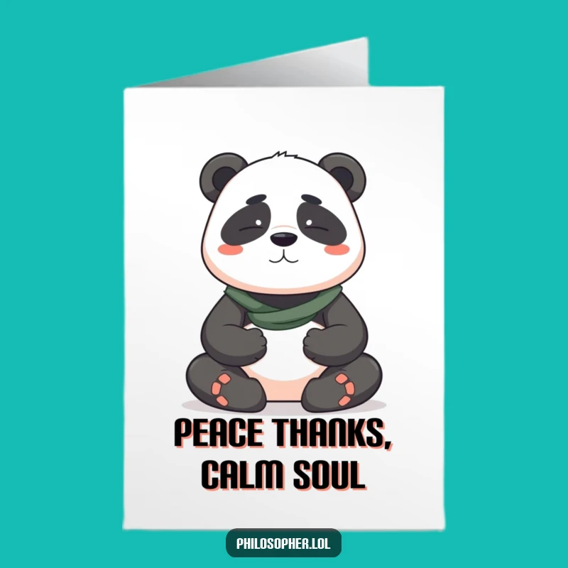 Free Printable Thank You Card: Panda Gratitude Meditation Humor Downloadable Gift