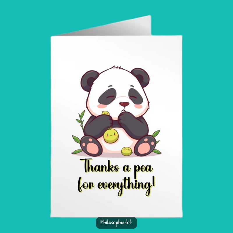 Free Printable Panda Pea Thank You Card - Charming Downloadable Gift