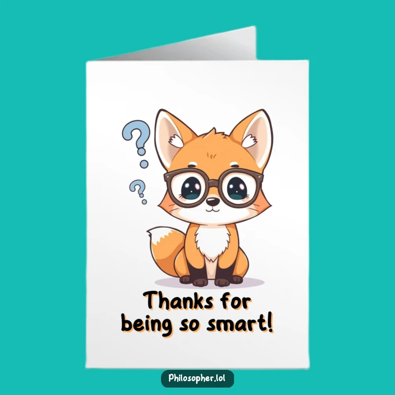 Free Printable Thank You Card: Curious Fox Cub for a Thoughtful, Funny Downloadable Note