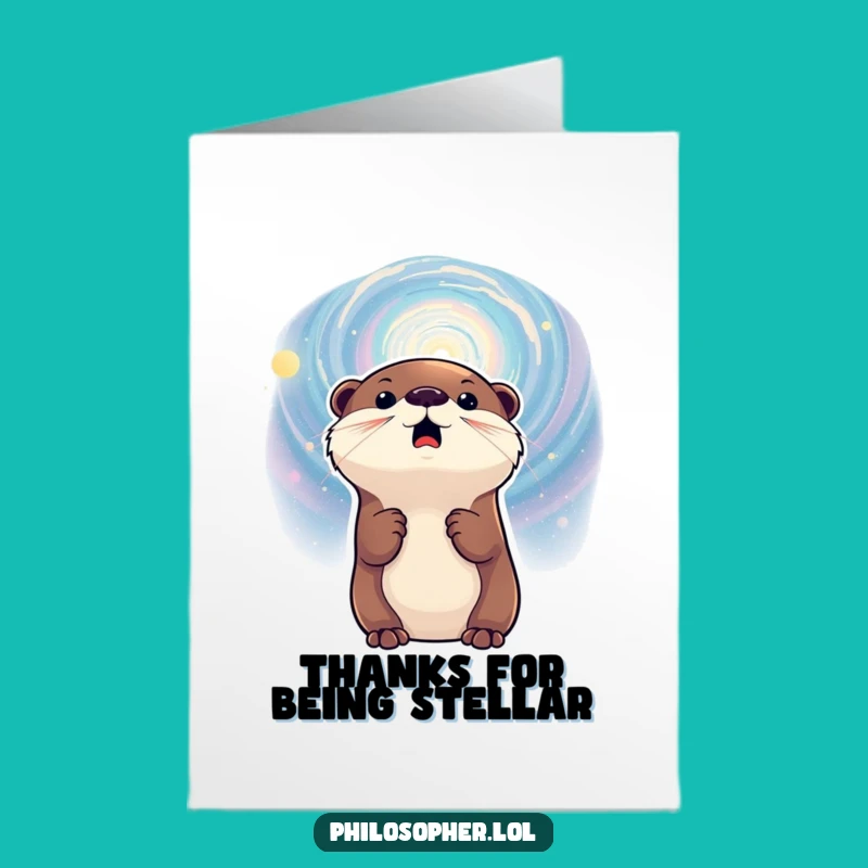 Free Printable Otter Thank You Card - Cosmic Gaze Downloadable