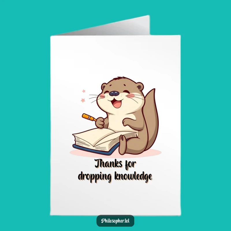 Free Printable Thank You Card: Otter Scribbles Thanks - Funny Downloadable Gift