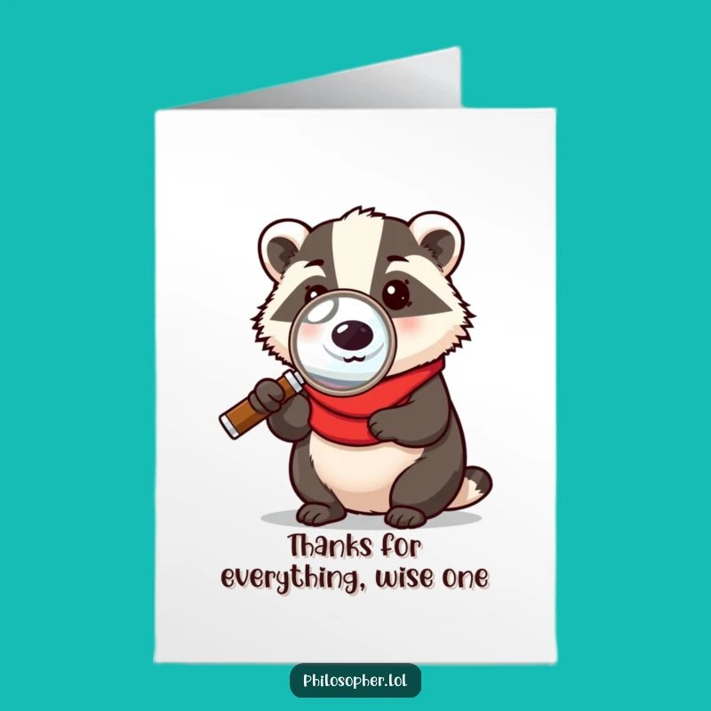 Free Printable Thank You Card: Witty Badger Design, Downloadable & Print at Home