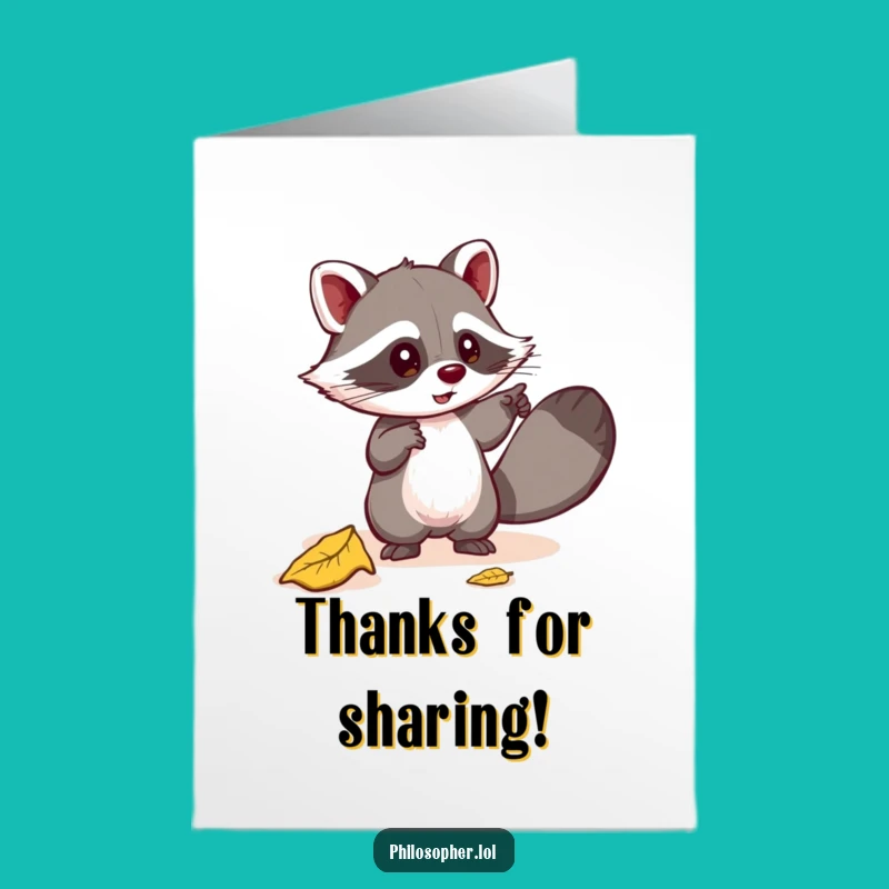 Free Printable Raccoon Leaf Thank You Card: Express Thanks with Quirky Charm