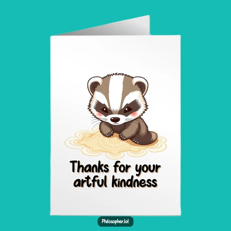 Free Printable Grateful Badger Thank You Card - Downloadable DIY Gift