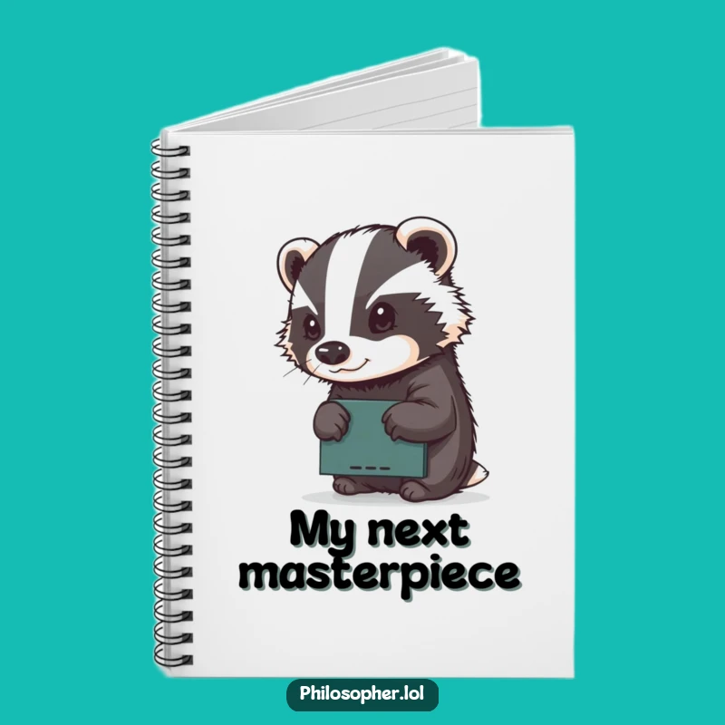 Funny Badger Notebook: Determined Artist Sketching, Journaling Creativity Gift