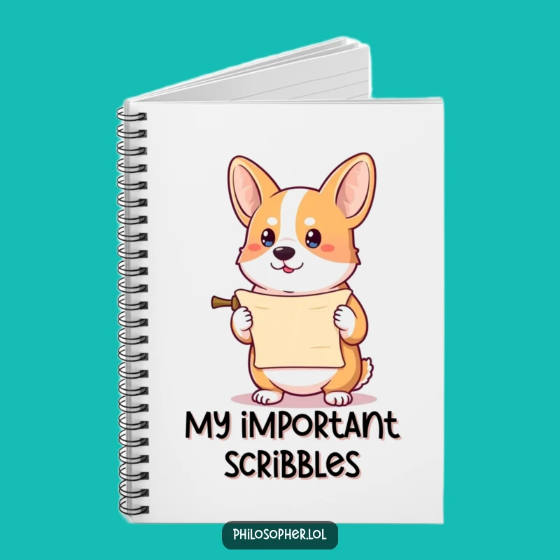 Funny Corgi Scroll Keeper Notebook: Record Your Determined Thoughts