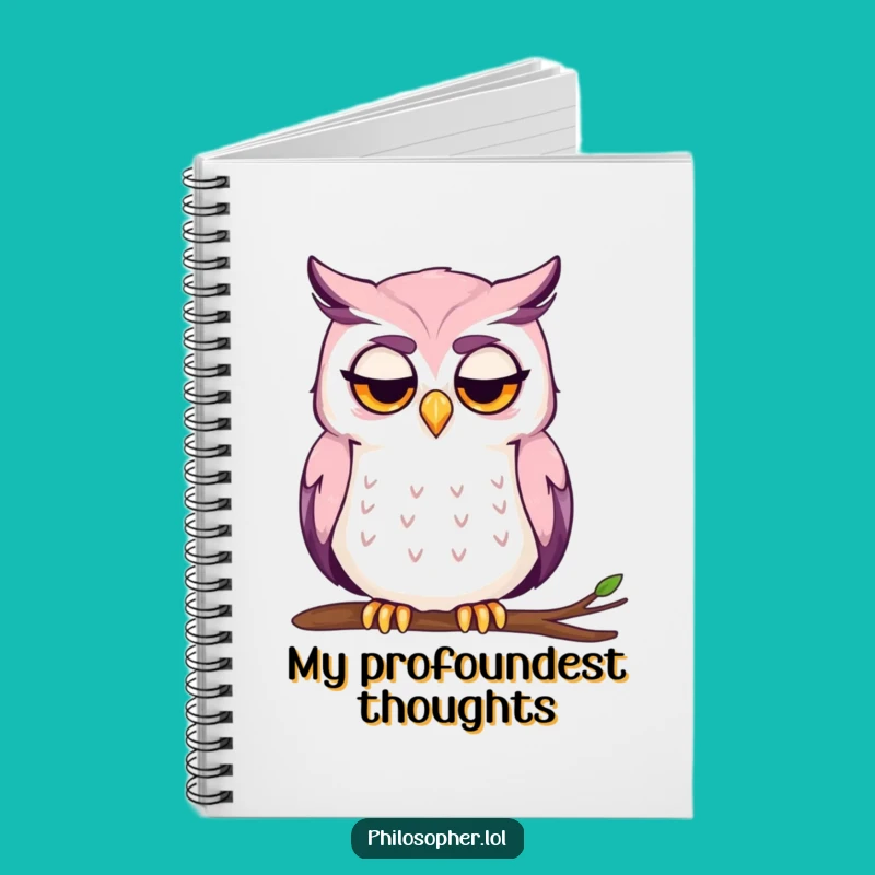Funny Owl Pondering Notebook: Jot Down Your Thoughts Funny Gift