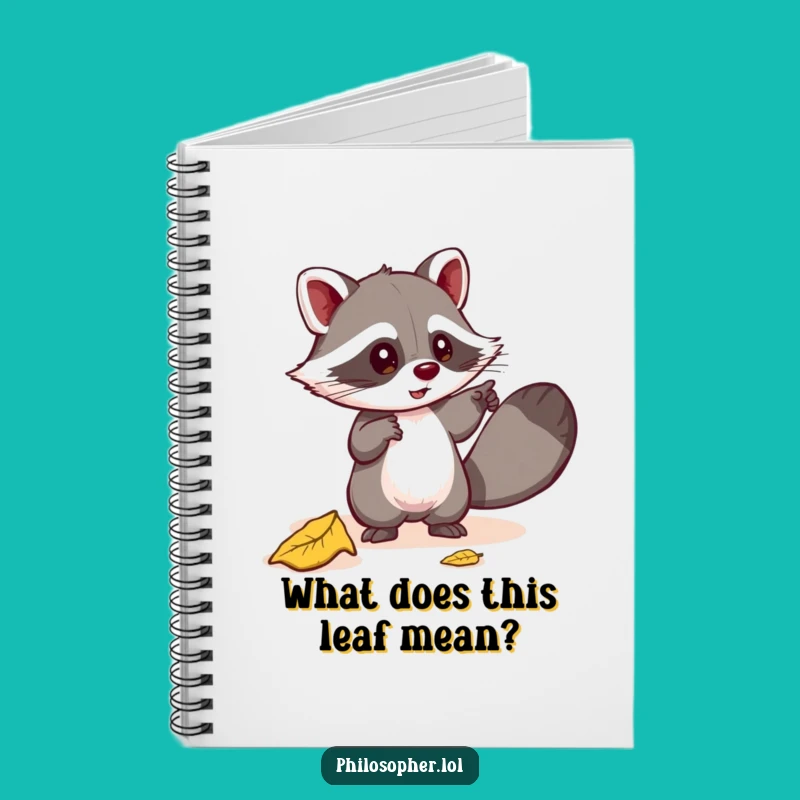 Funny Raccoon Leaf Notebook - Jot Down Your Deepest Thoughts