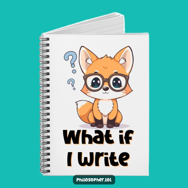 Funny Thinking Fox Notebook: Spectacled Cub Journal, Perfect Gift