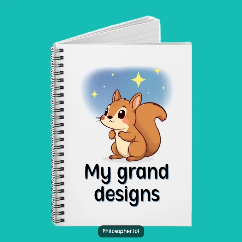 Funny Determined Squirrel Notebook: Starry Sky Dreamer Journal Gift