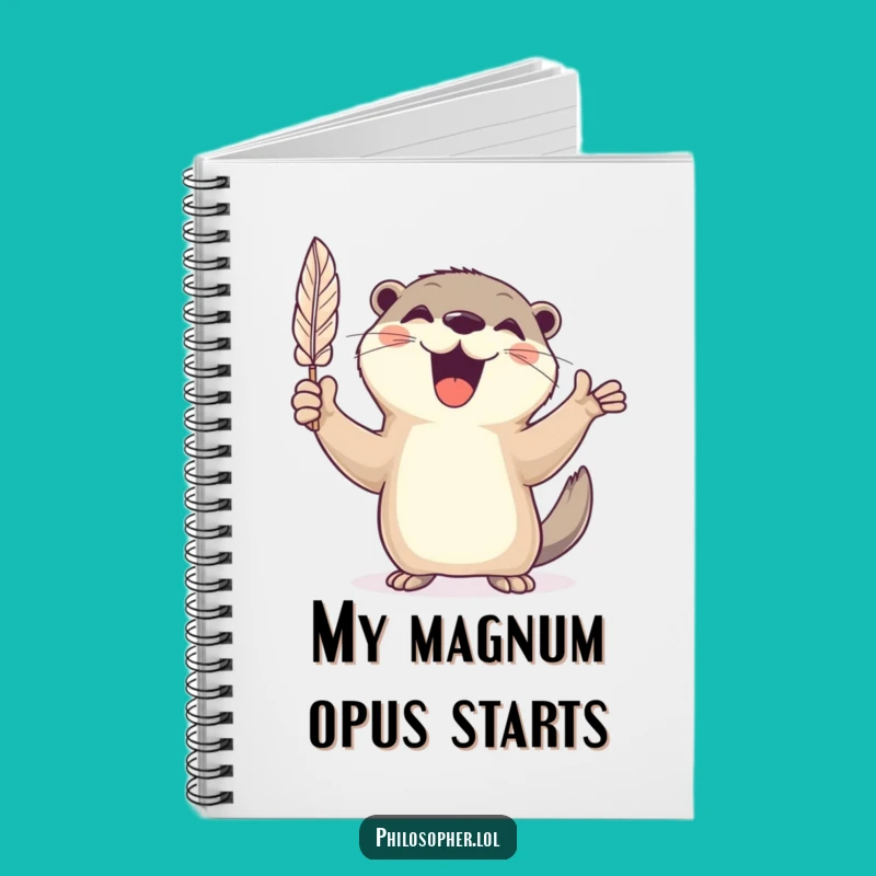 Funny Cheerful Otter Quill Notebook: Jot Down Your Creative Visions
