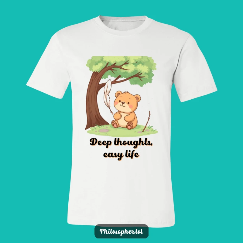 Funny Bear Pondering T-Shirt: Embrace Calm and Contemplation
