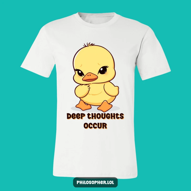 Funny Wobbly Duckling Deep Thought T-Shirt: Wear Your Pondering Prowess