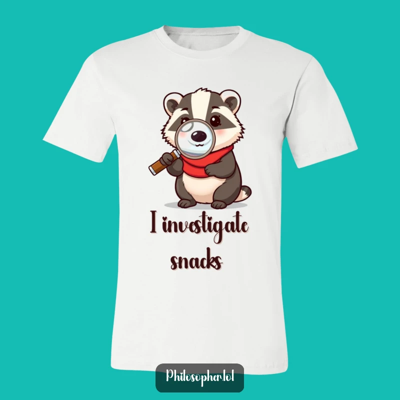 Funny Badger Scholar T-Shirt - Humorous Gift for Bookworms, Clever Animal Tee