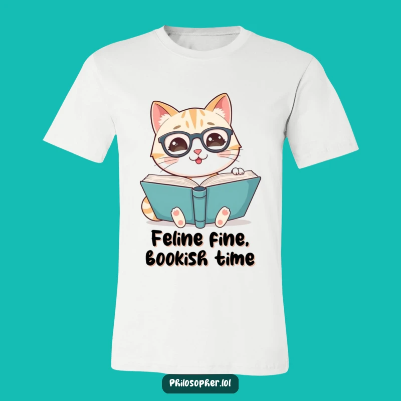 Funny Cat Scholar T-Shirt - Bookish Feline Tee, Great Gift!