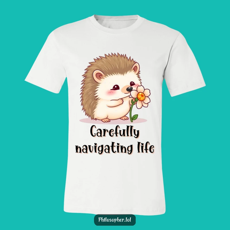 Funny Hedgehog Flower T-Shirt: Wear Your Appreciation