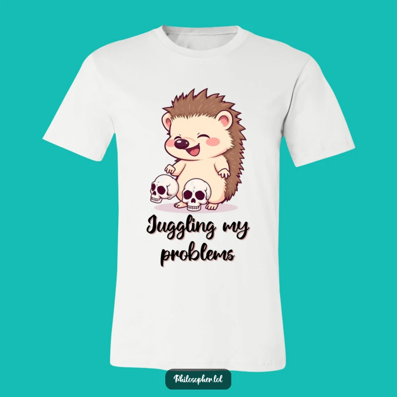 Funny Hedgehog Juggler T-Shirt: Hilarious & Quirky Dark Humor Tee