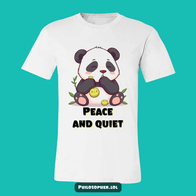 Funny Panda Pea Pondering Tee: Humorous Animal Shirt for a Good Laugh