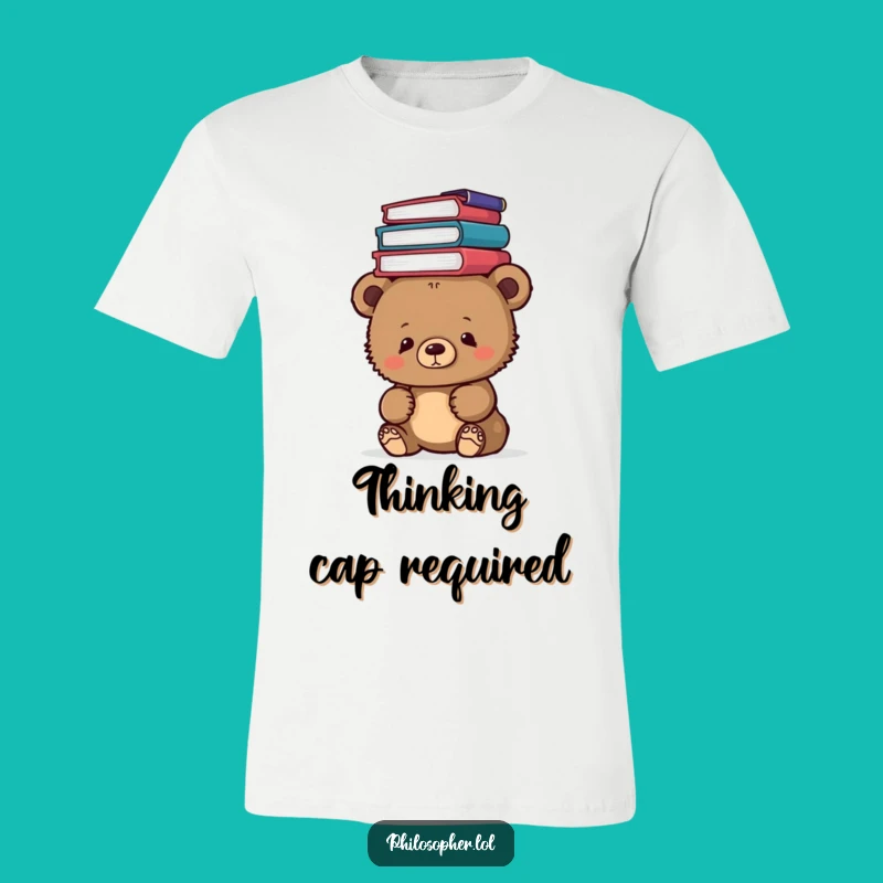 Funny Bear Cub Philosophy T-Shirt: Wear Your Intellect with a Smile, Perfect Gift