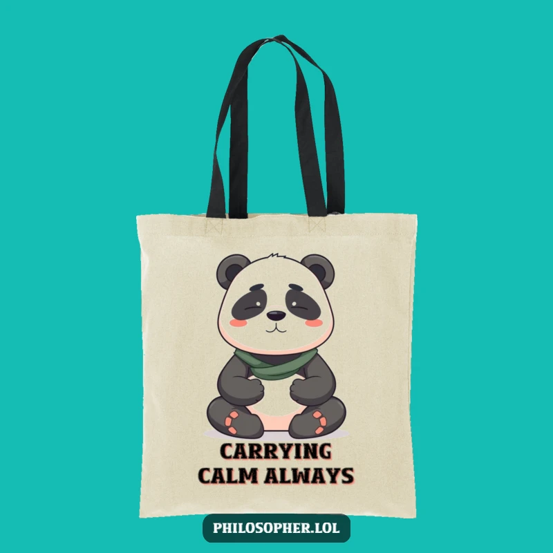 Funny Panda Tote Bag - Zen & Hilarious Gift for Mindful Shoppers