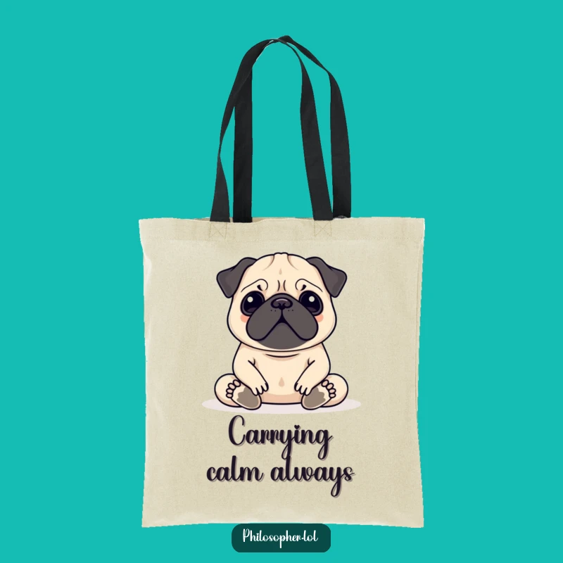 Funny Pug Meditation Tote Bag: Serene Aum Pug Carry-all Gift