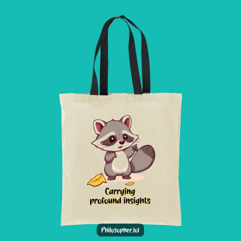 Funny Raccoon Leaf Tote Bag - Carry Your Discoveries with Style