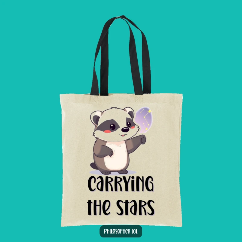 Funny Badger Star Map Tote Bag: Chic & Celestial Carry-All Gift
