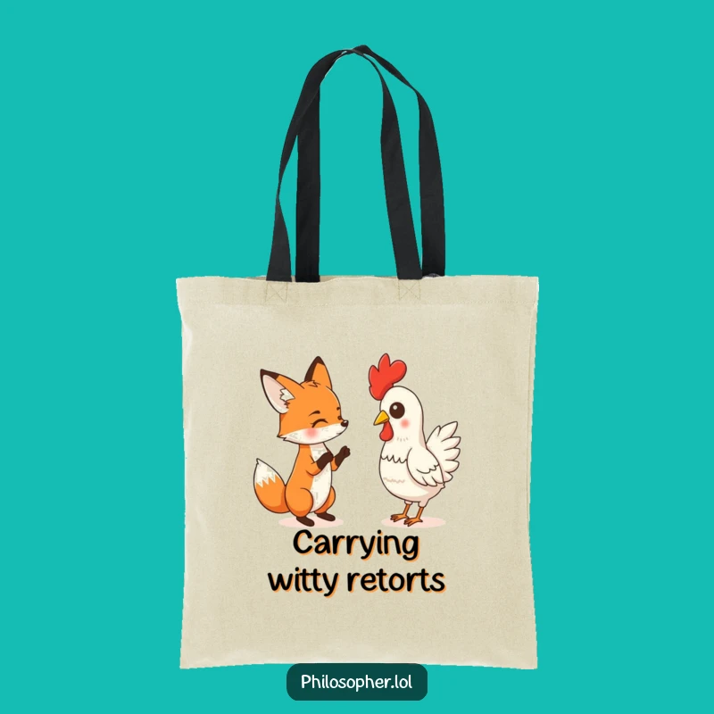 Funny Fox Argument Tote Bag - Humorous Carry-All, Quirky Gift Idea