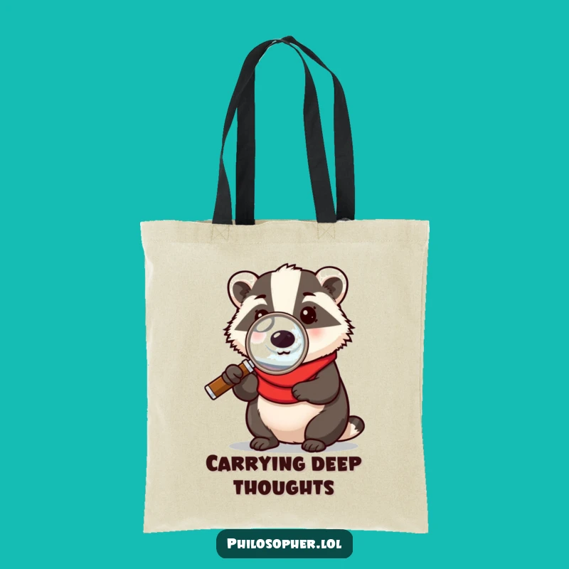 Funny Discovery Badger Tote Bag - Humorous Gift for Shoppers, Book Carrier
