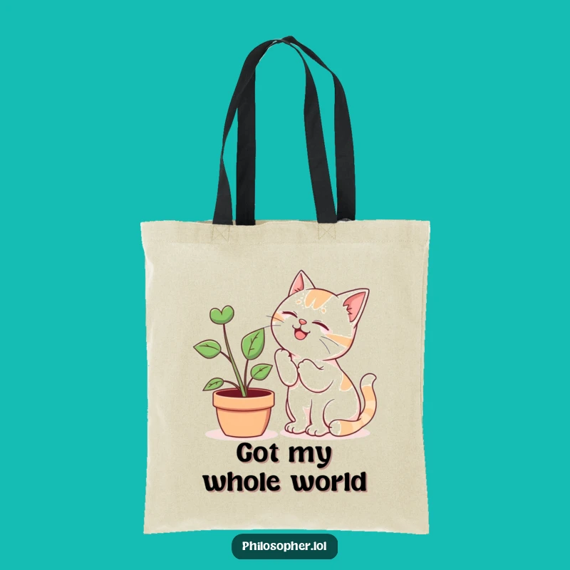 Funny Giggling Cat Plant Whisperer Tote Bag - Carry Your Green Thoughts!