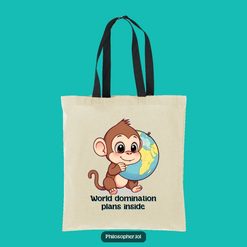 Funny Monkey Globe Tote Bag: Eco-Friendly & Hilarious Carry-All Gift