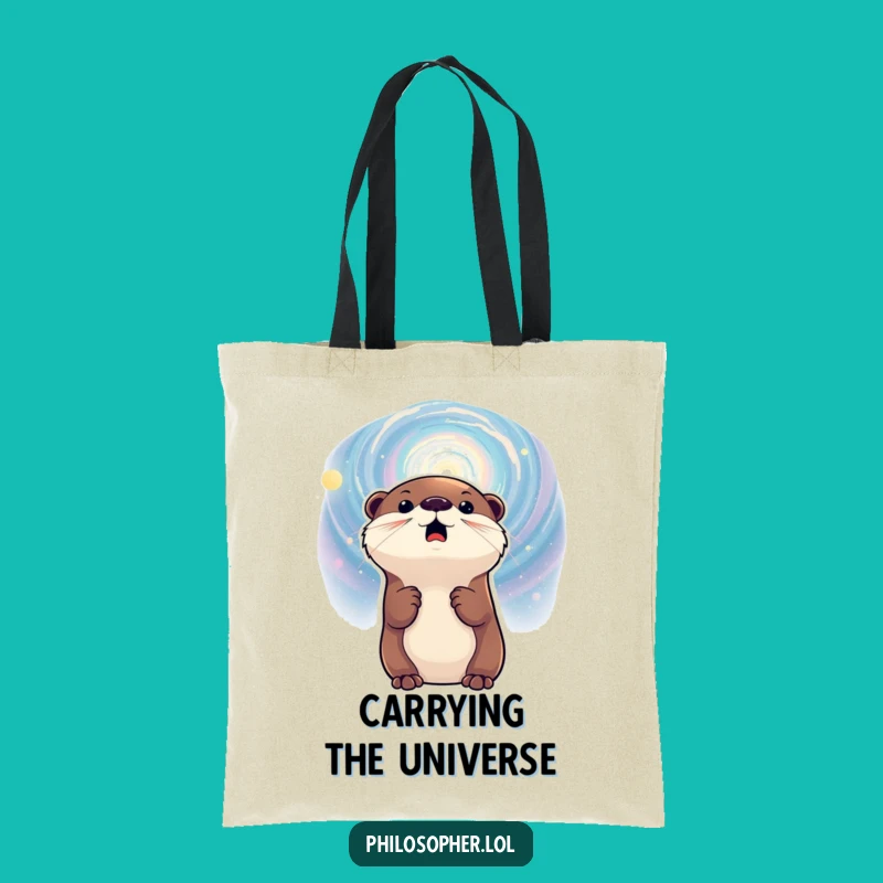 Funny Otter Galaxy Tote Bag: Chic Space Explorer Accessory