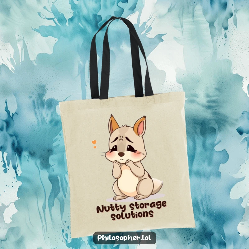 Funny confused squirrel tote bag: a durable bag with a squirrel scratching its head, expressing relatable confusion.
